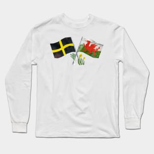 Welsh & St. Davids flags. Long Sleeve T-Shirt